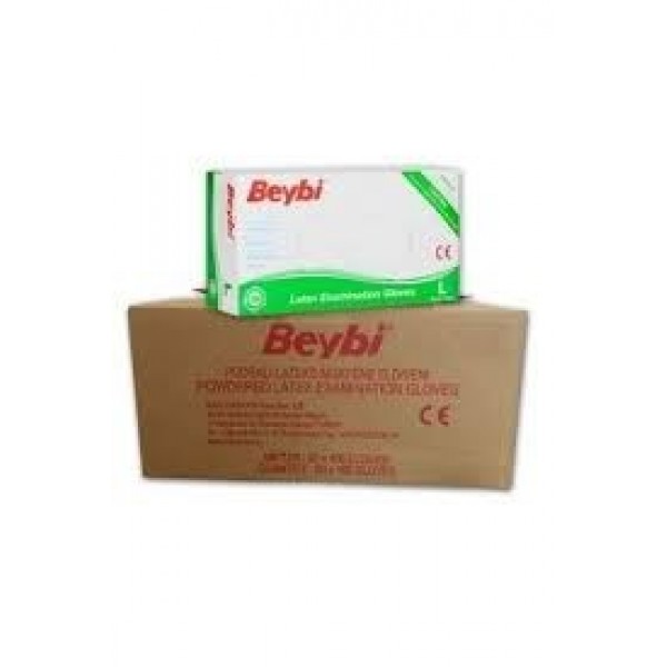 beybi latex pudralı eldiven L beden 20 paket